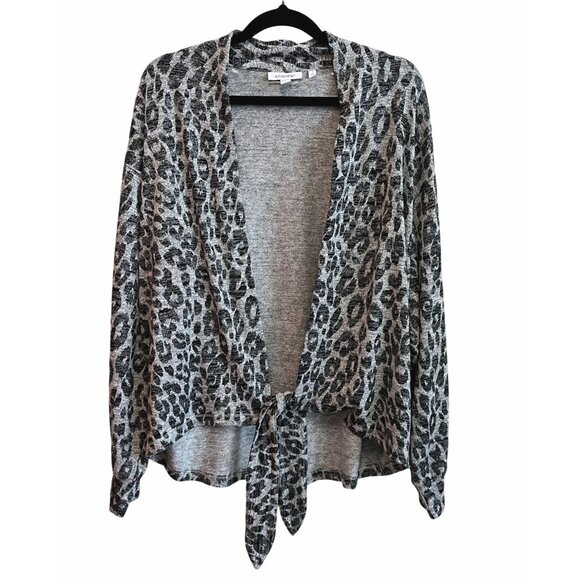 Chico’s Leopard Print Cardigan & Shell 2 Piece Sweater Set Size 1 Medium - Picture 2 of 8